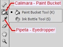 Paint Bucket, Ink Bottle si Eyedropper