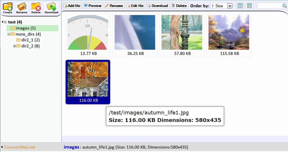 File-Manager Thumbails view