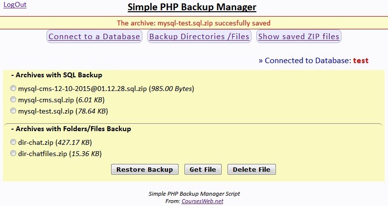 sPBM - Zip Backup files